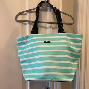 Scout Mint and White Striped Tote Bag